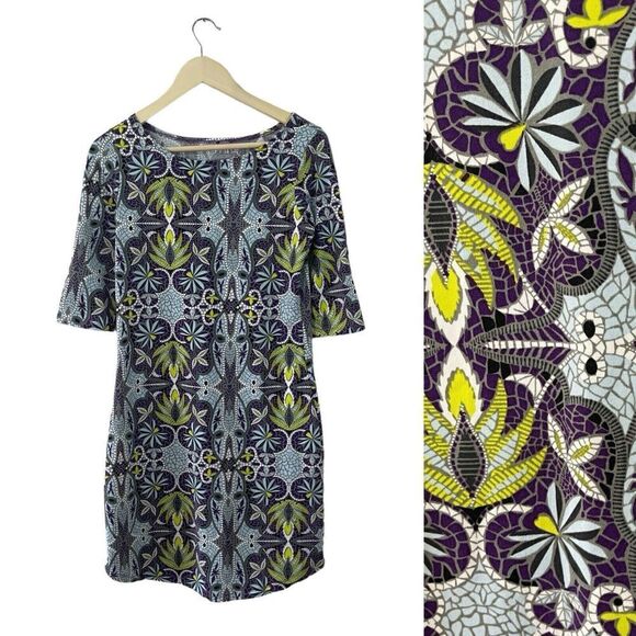 Soybu Small Dress Roll Tab Sleeves Pullover Stretch Travel Knee Length Womens - Picture 1 of 16